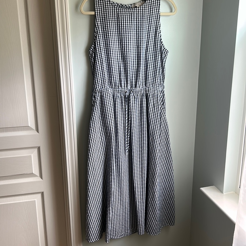 Black and white gingham dress with back cutout